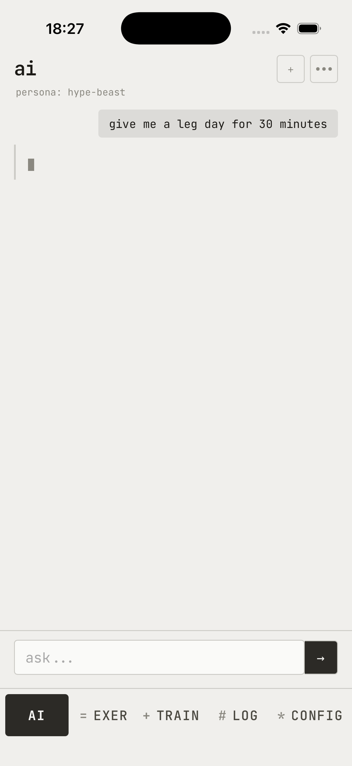 用自然语言向 AI 教练请求训练计划