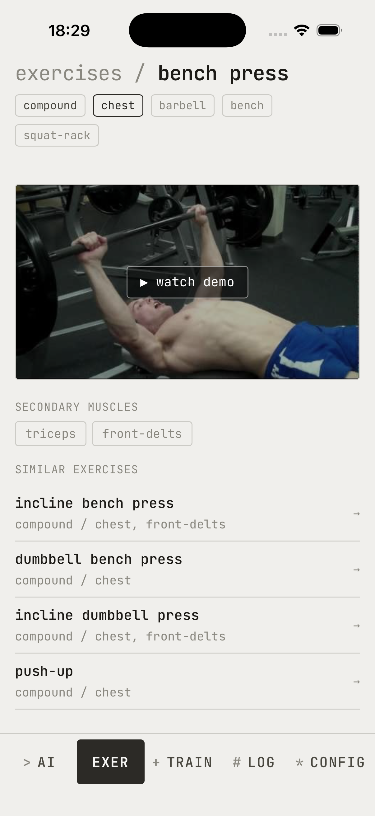动作详情页面，含演示视频